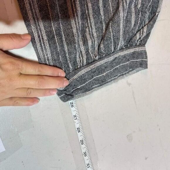 Women’s Flax LagenLook Barrel crop Pants Small Oversized Pull On Elastic Waist - Picture 10 of 11